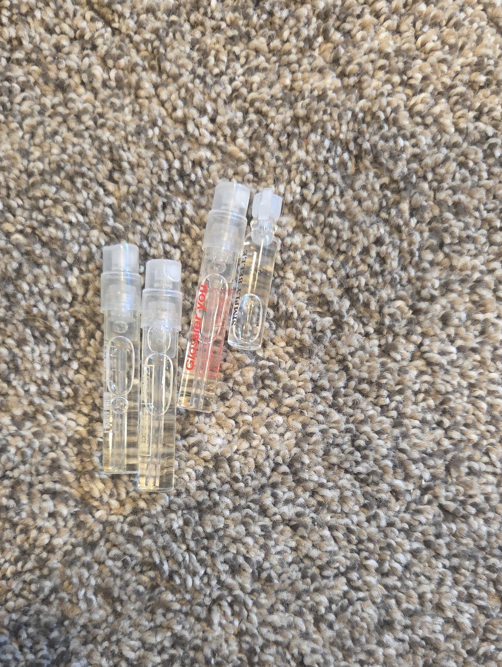 Glossier clear perfume sample vials